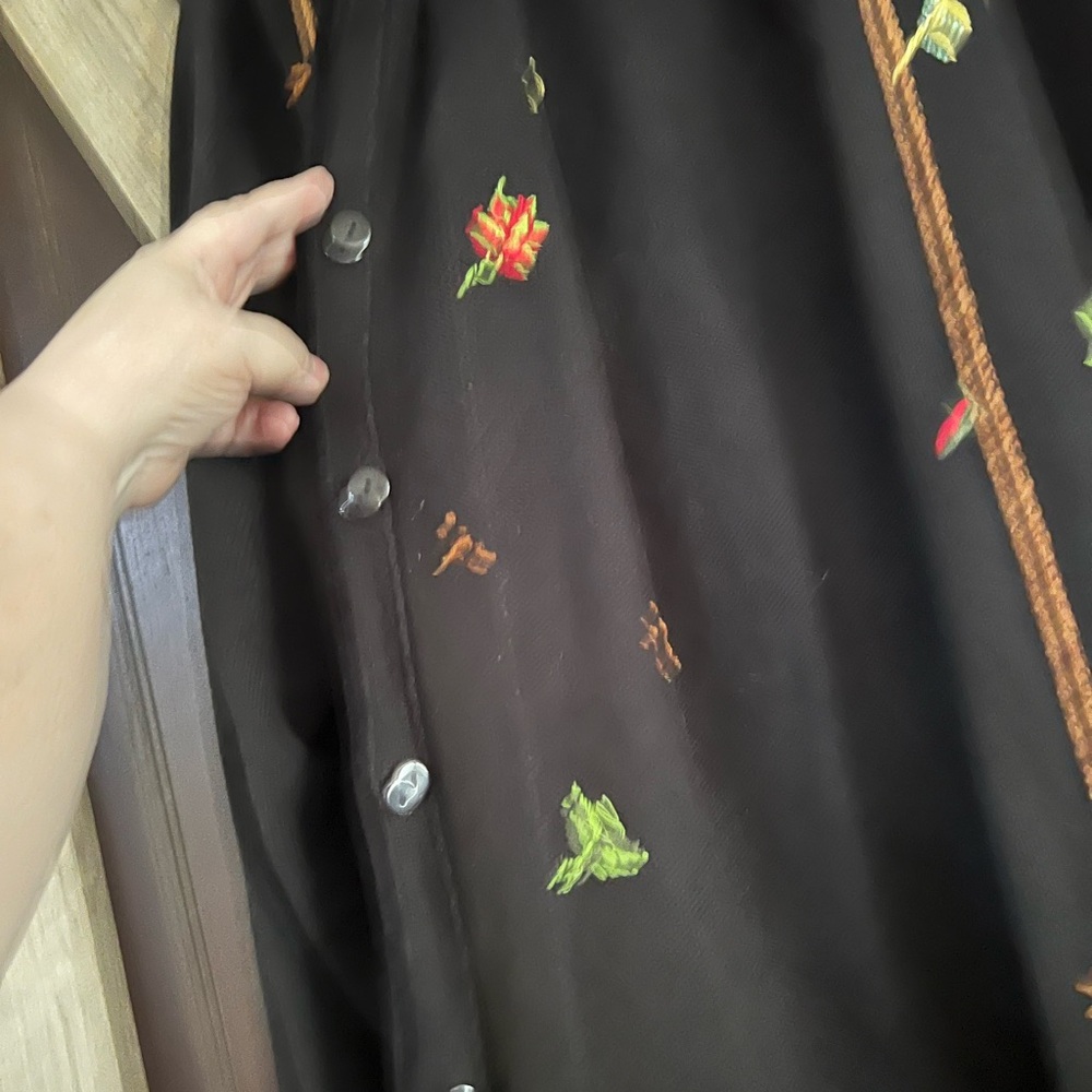 Quacker Factory Women’s Black Jacket with Colorful Embroidery for 🦃🧡🤎🖤💛 - Picture 5 of 10